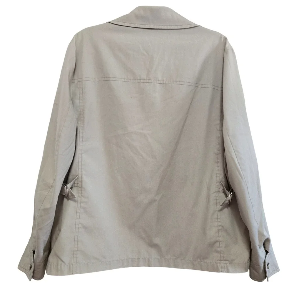 Vintage London Fog Classic 1970's Beige Zip Front Utility Jacket Tan Size 44 XL